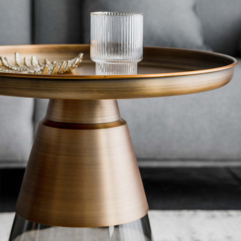 Scandinavian Drop Metal Glass Coffee Table