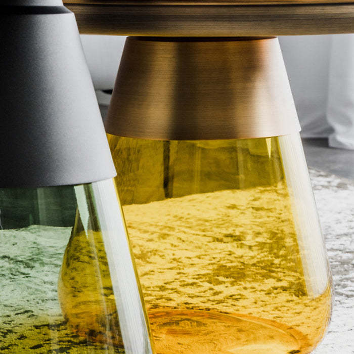 Scandinavian Drop Metal Glass Coffee Table