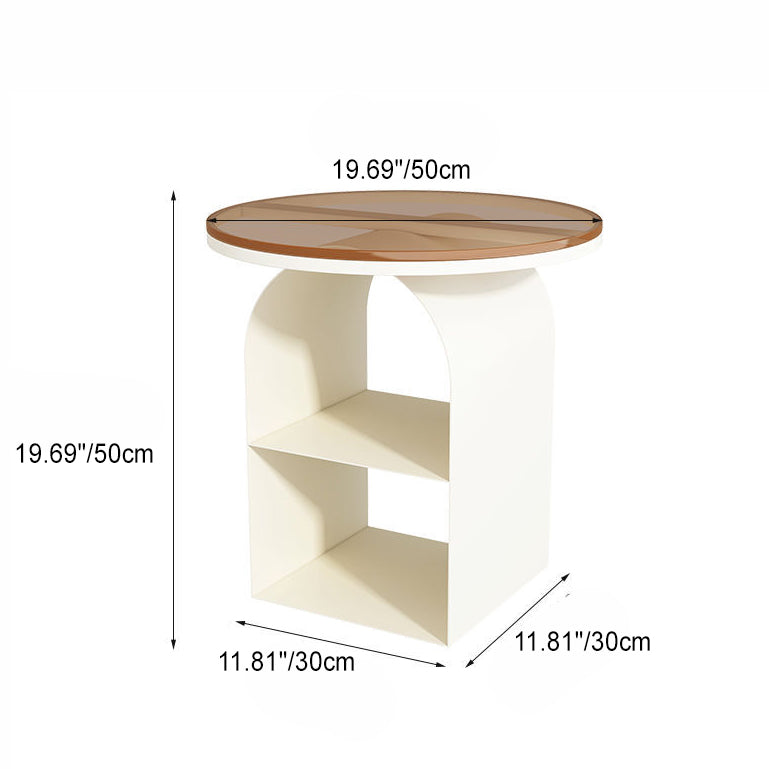 Nordic Arched Glass Iron End Table