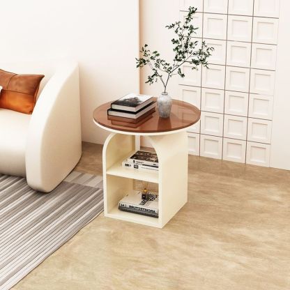 Nordic Arched Glass Iron End Table