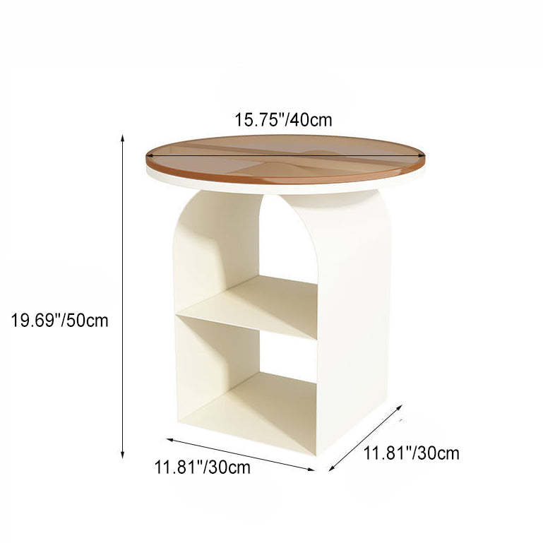 Nordic Arched Glass Iron End Table