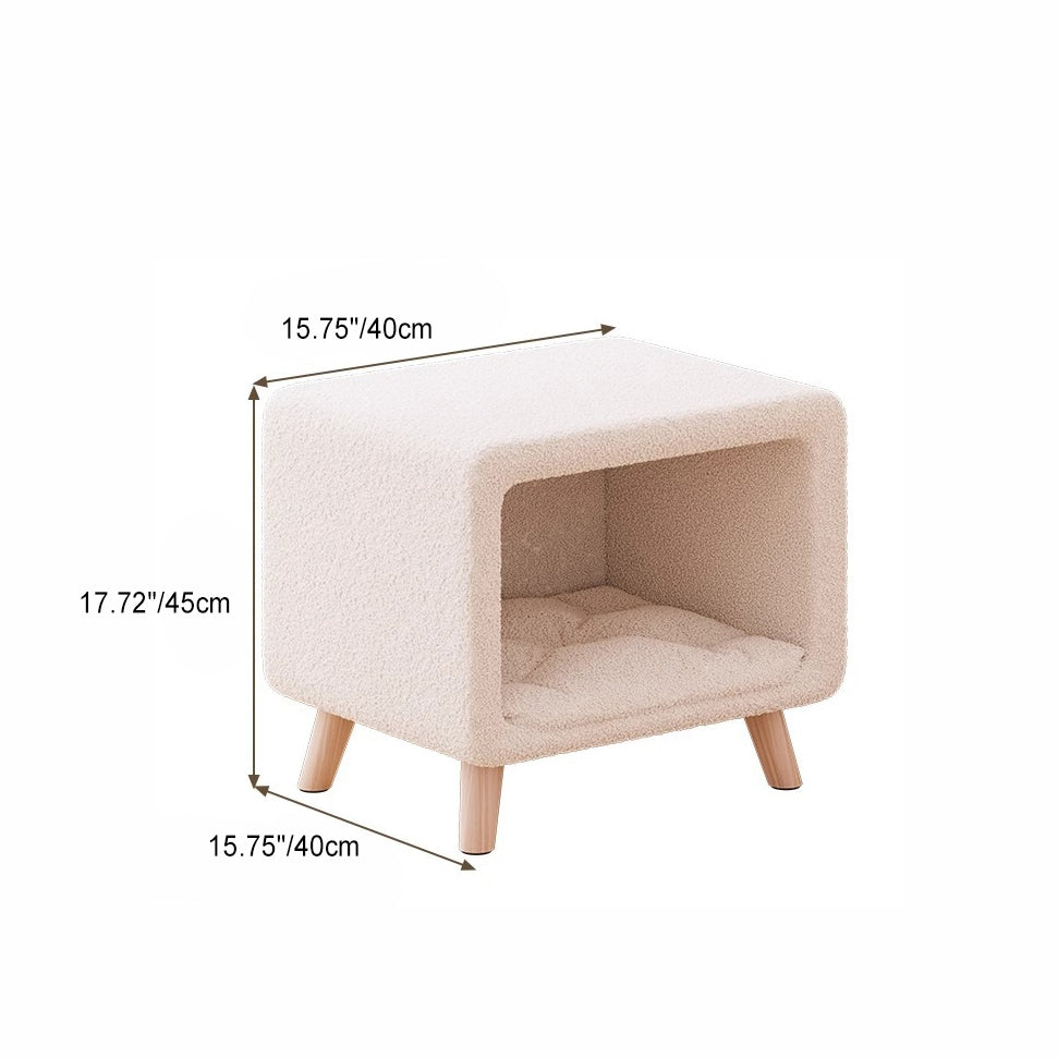 Modern Wool Wood Cat Nest Nightstand