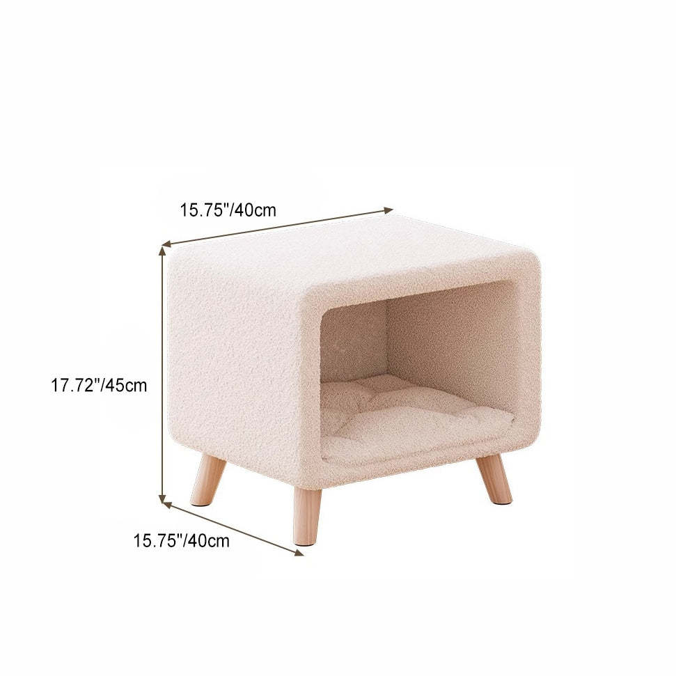 Modern Wool Wood Cat Nest Nightstand