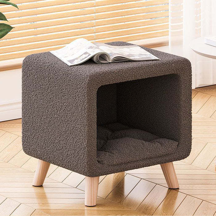 Modern Wool Wood Cat Nest Nightstand