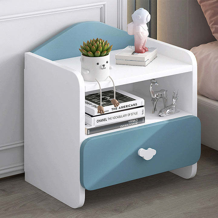 Kids Cloud Handle Nightstand 1/2-Drawer — B / Pink