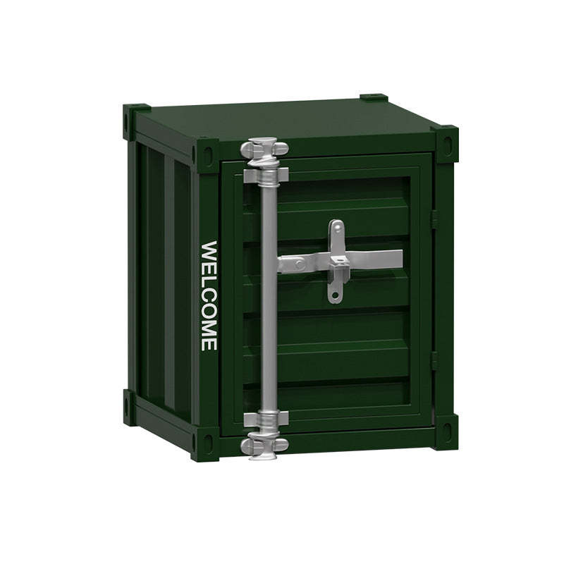 Industrial Iron Container Storage End Table