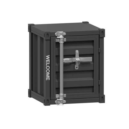 Industrial Iron Container Storage End Table