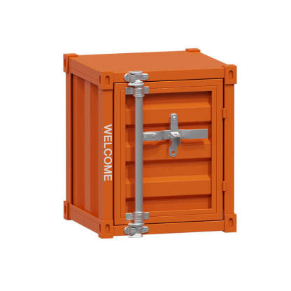 Industrial Iron Container Storage End Table — Silver