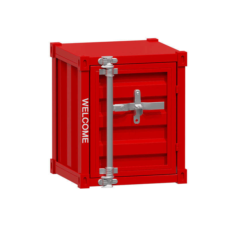 Industrial Iron Container Storage End Table