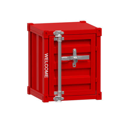Industrial Iron Container Storage End Table