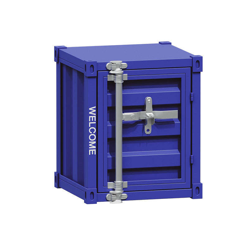 Industrial Iron Container Storage End Table