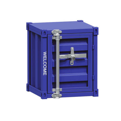 Industrial Iron Container Storage End Table