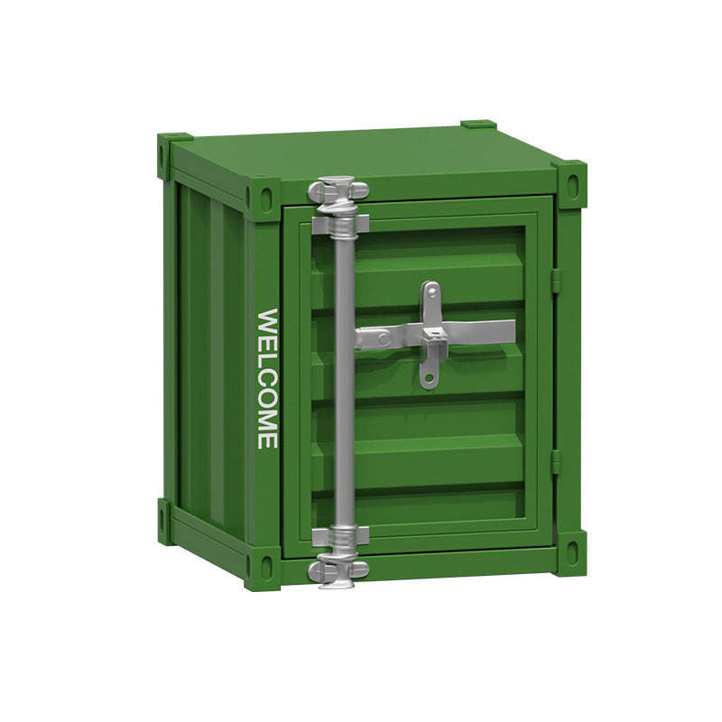 Industrial Iron Container Storage End Table