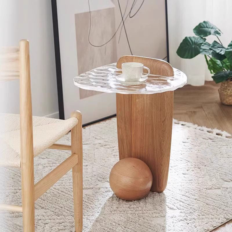 Nordic Ripple Plexiglass Oak Coffee Table