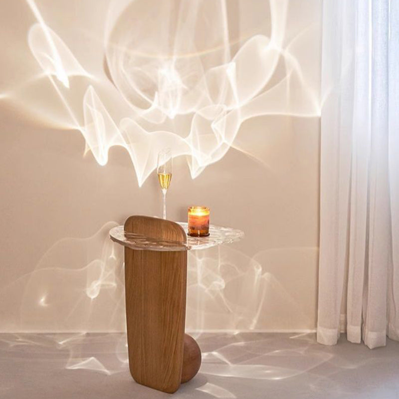 Lighom nordic plexiglass ripple acrylic glass wood coffee tables