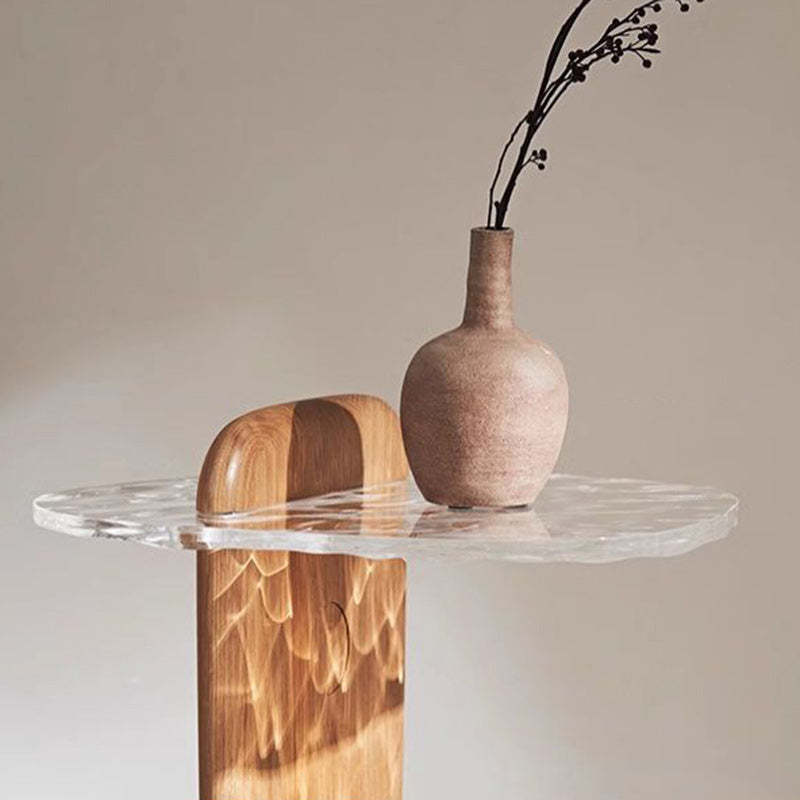 Nordic Ripple Plexiglass Oak Coffee Table