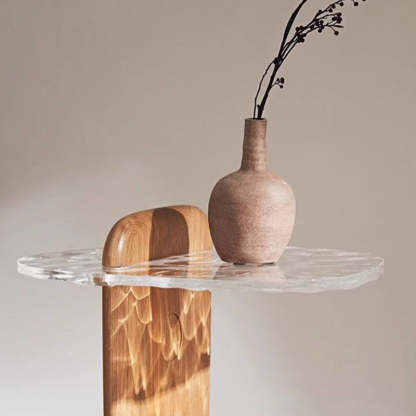 Nordic Ripple Plexiglass Oak Coffee Table