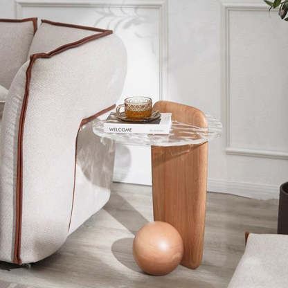Nordic Ripple Plexiglass Oak Coffee Table