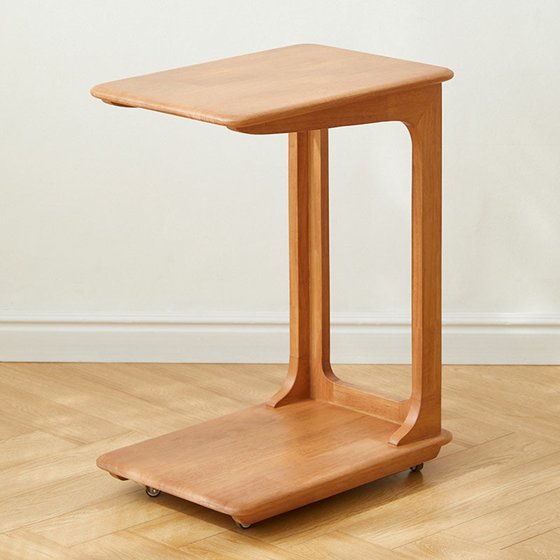 2-tier c-shaped wood end & side tables for bedroom
