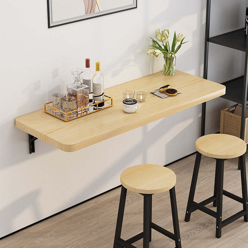 Modern Wood Metal Foldable Hanging Bar Table — Wood Color