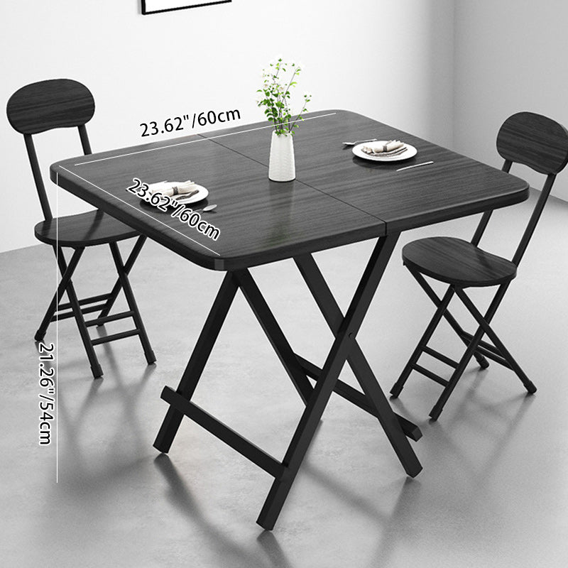 Minimalist Engineered Wood Steel Foldable Dining Table for 1-8 — Extra Large - Black