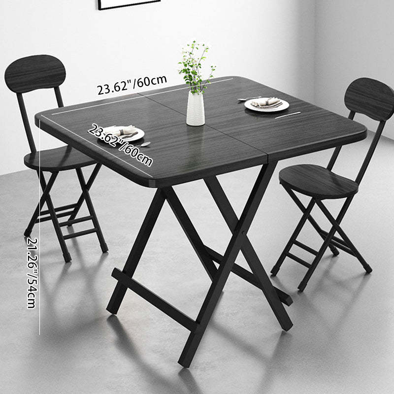 Minimalist Engineered Wood Steel Foldable Dining Table for 1-8 — Extra Large - Black