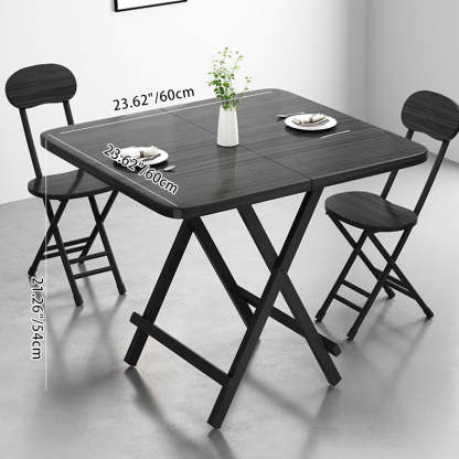 Minimalist Engineered Wood Steel Foldable Dining Table for 1-8 — Extra Large - Black