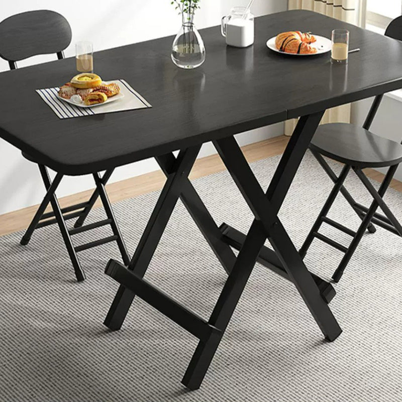 Minimalist Engineered Wood Steel Foldable Dining Table for 1-8