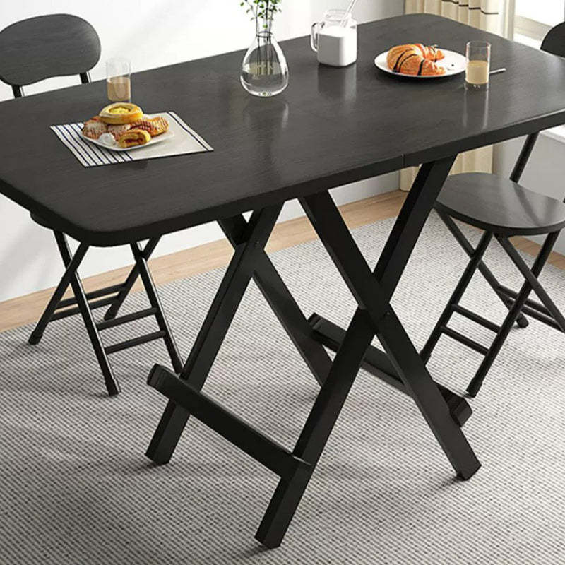 Minimalist Engineered Wood Steel Foldable Dining Table for 1-8