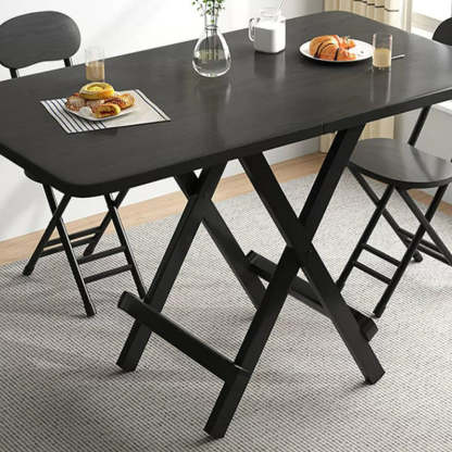 Minimalist Engineered Wood Steel Foldable Dining Table for 1-8