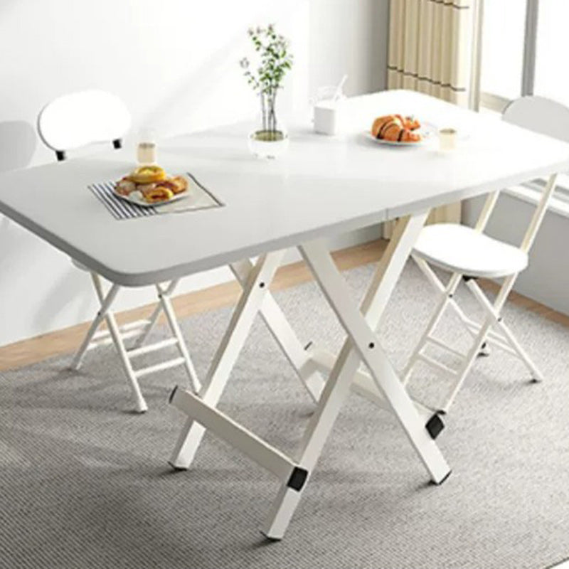 Minimalist Engineered Wood Steel Foldable Dining Table for 1-8 — Medium - Walnut Color