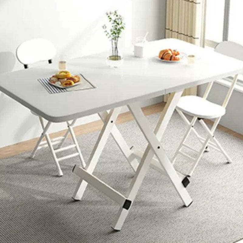Minimalist Engineered Wood Steel Foldable Dining Table for 1-8 — Medium - Walnut Color