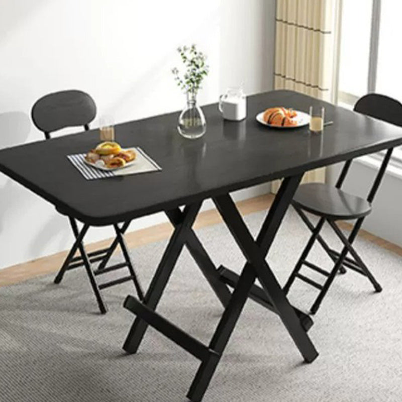 Minimalist Engineered Wood Steel Foldable Dining Table for 1-8 — Medium - Black