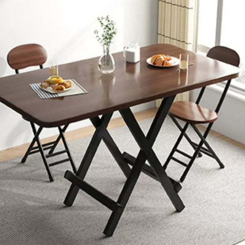 Minimalist Engineered Wood Steel Foldable Dining Table for 1-8 — Large - White