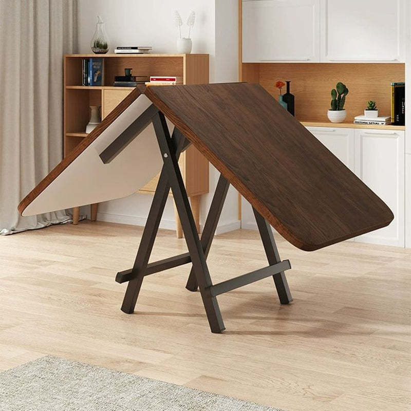 Minimalist Engineered Wood Steel Foldable Dining Table for 1-8
