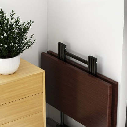 Minimalist Engineered Wood Steel Foldable Dining Table for 1-8
