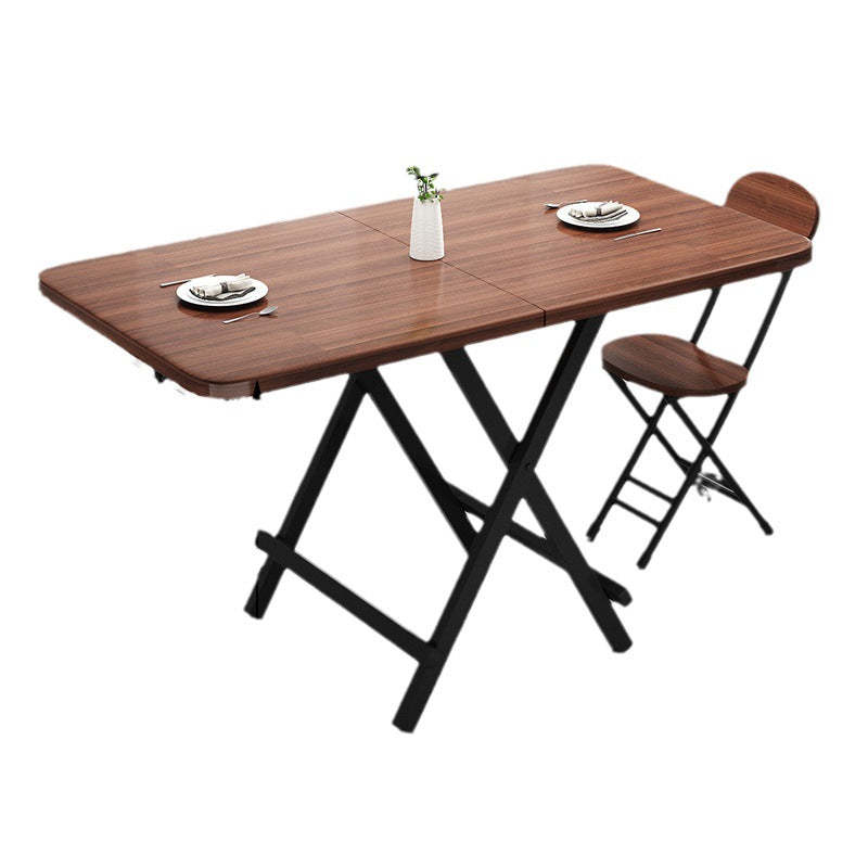 Minimalist Engineered Wood Steel Foldable Dining Table for 1-8