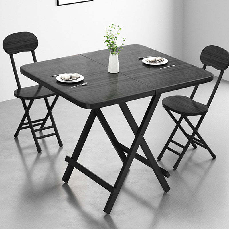 Minimalist Engineered Wood Steel Foldable Dining Table for 1-8 — Small - Black