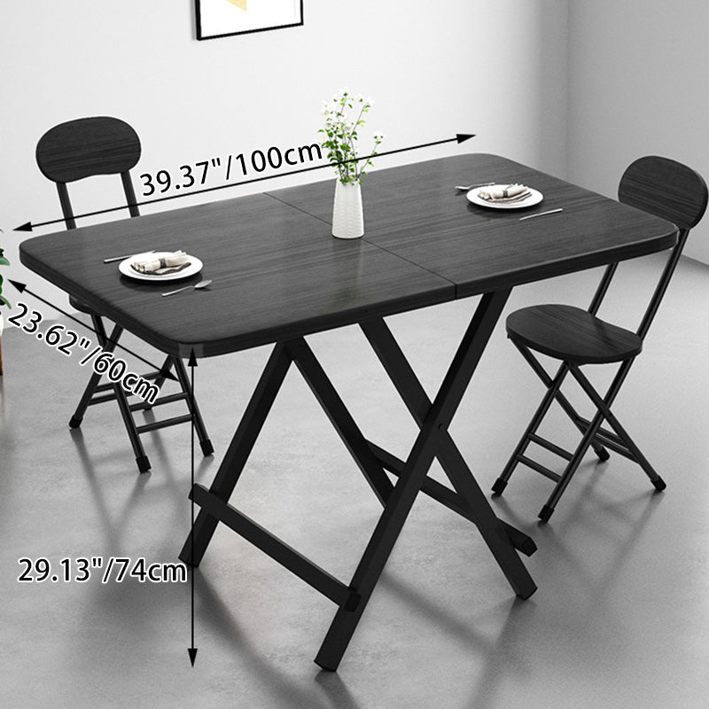 Minimalist Engineered Wood Steel Foldable Dining Table for 1-8 — Extra Large - Wood Color