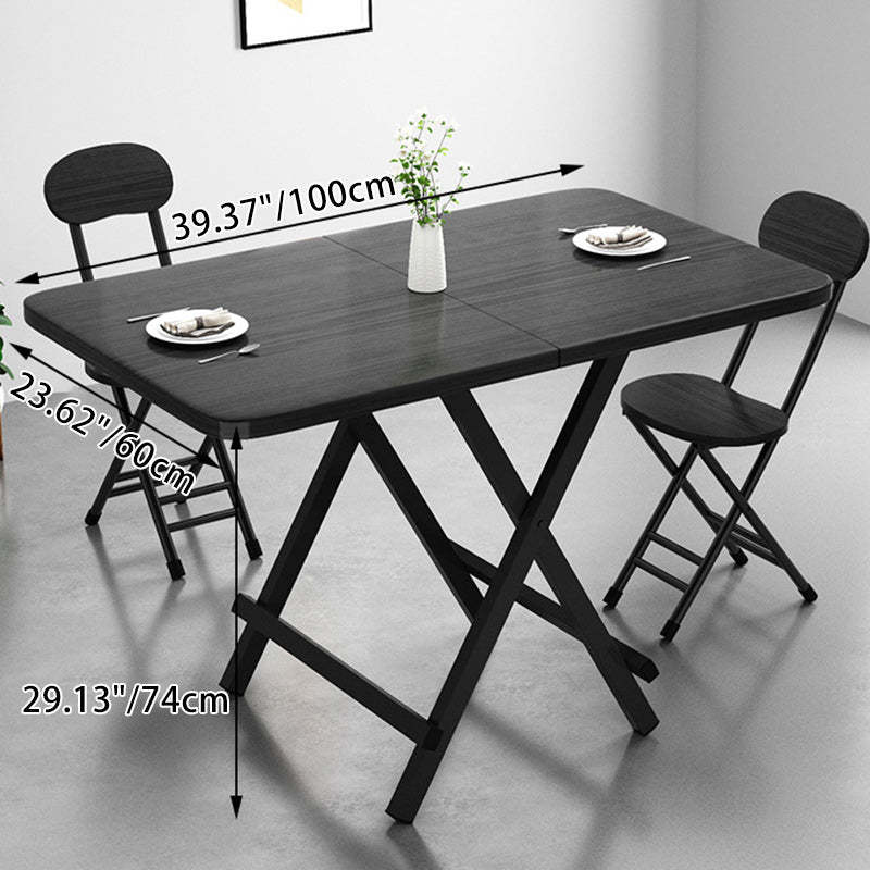 Minimalist Engineered Wood Steel Foldable Dining Table for 1-8 — Extra Large - Wood Color