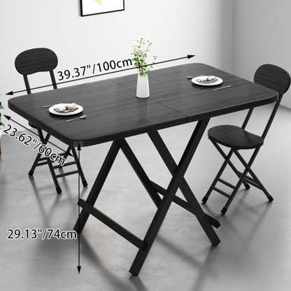 Minimalist Engineered Wood Steel Foldable Dining Table for 1-8 — Extra Large - Wood Color