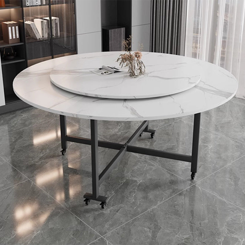 Nordic Carbon Steel Round Dining Table for 4-8