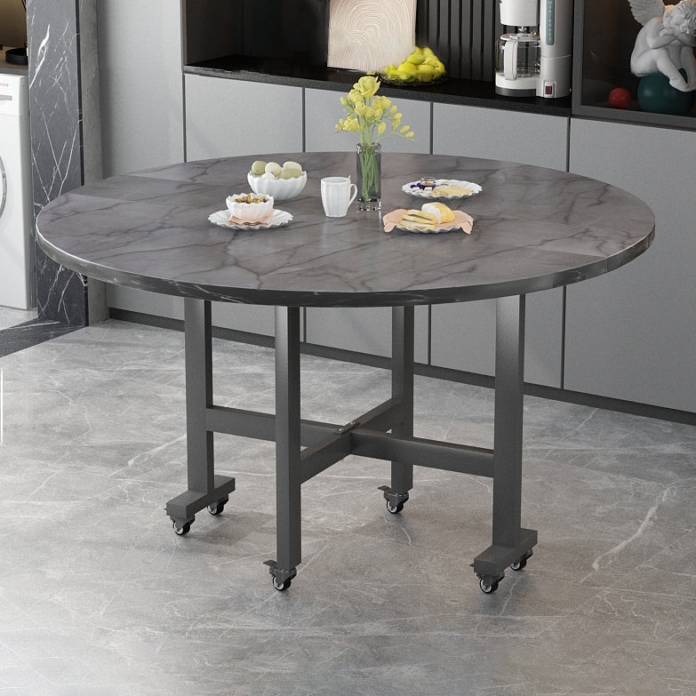 Nordic Carbon Steel Round Dining Table for 4-8 — White