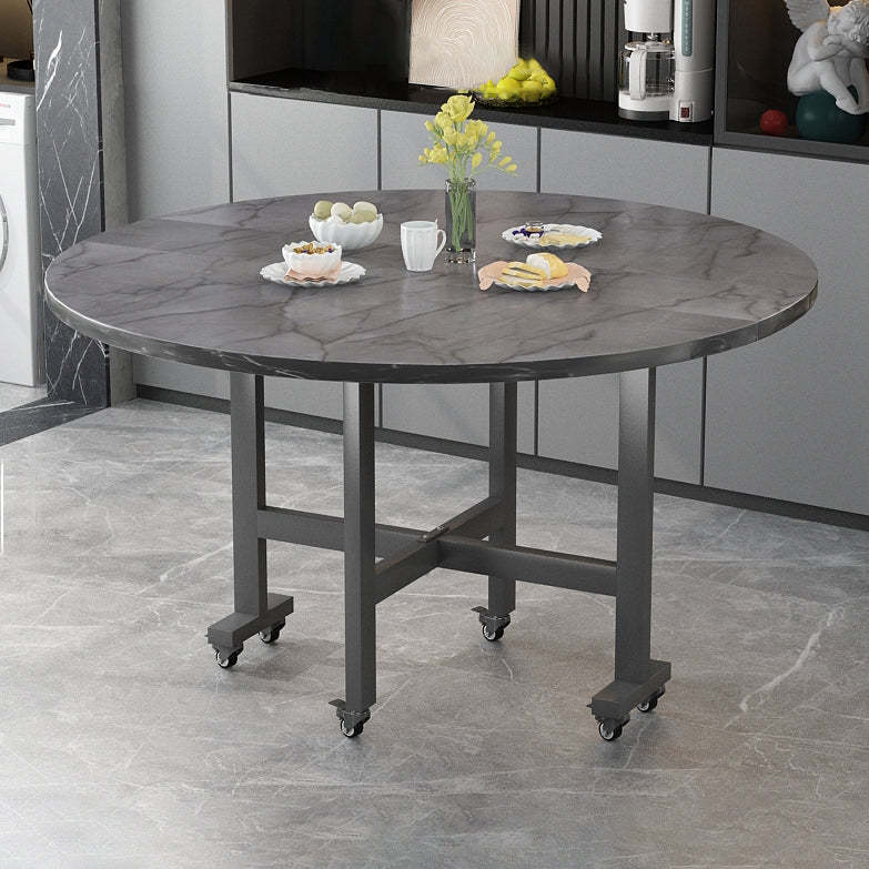 Nordic Carbon Steel Round Dining Table for 4-8 — White