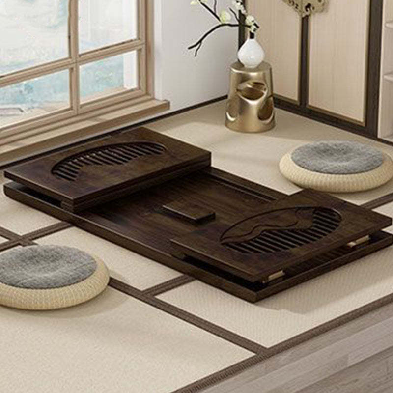 Japanese Bamboo Carved Foldable Coffee Table