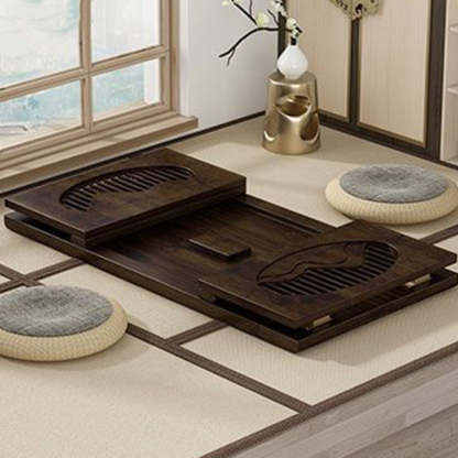 Japanese Bamboo Carved Foldable Coffee Table
