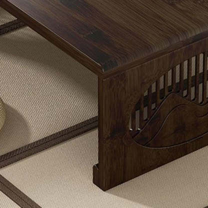 Japanese Bamboo Carved Foldable Coffee Table