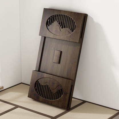 Japanese Bamboo Carved Foldable Coffee Table