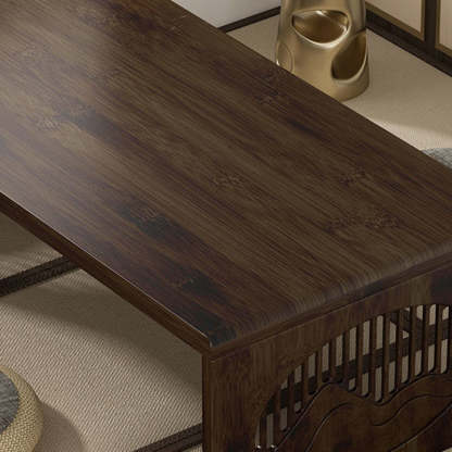 Japanese Bamboo Carved Foldable Coffee Table