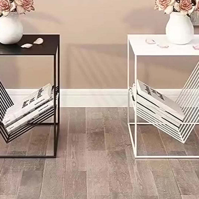 Scandinavian Steel Cube Geometrical End Table